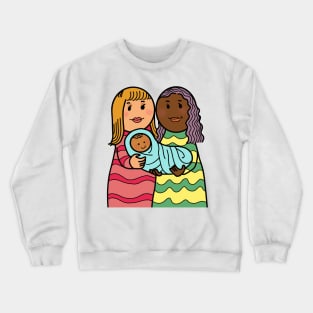 Happy Young Lesbian Family Crewneck Sweatshirt